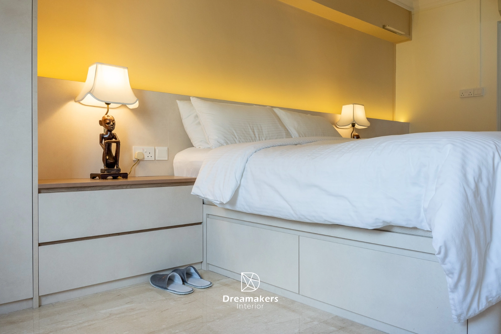 Master bedroom wardrobe and headboard feature