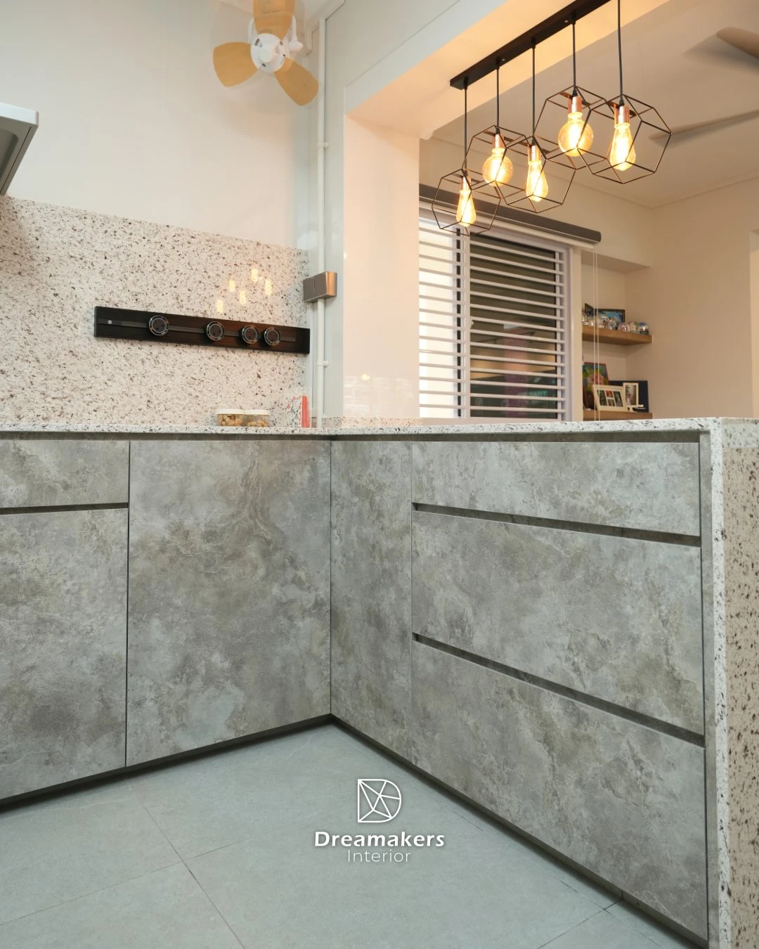 Entryway with hexagon patterned tiles and whiteboard family command centre, Tampines EA resale
