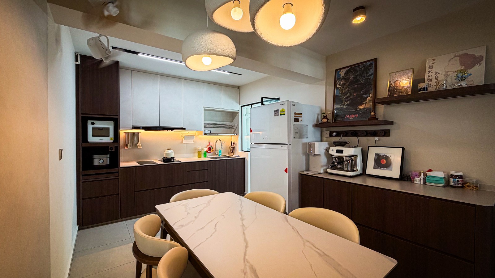 Kitchen renovation in progress with electrical and plumbing rough-in, Dreamakers Interior Singapore