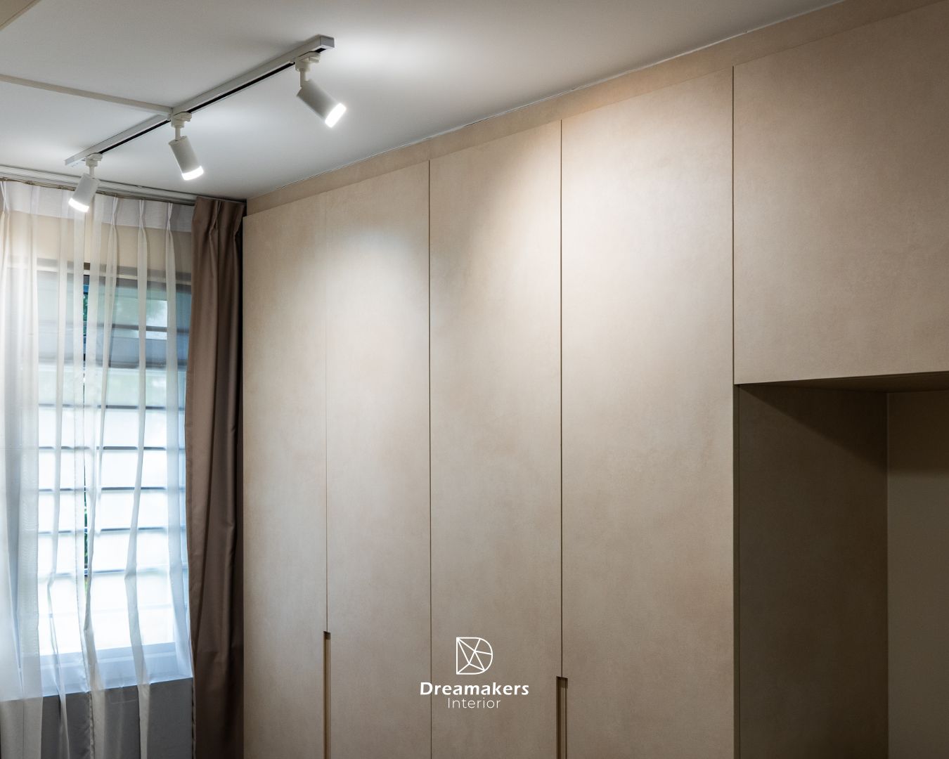 Bedroom of a 4-room resale renovation at Lengkong Tiga by Dreamakers Interior