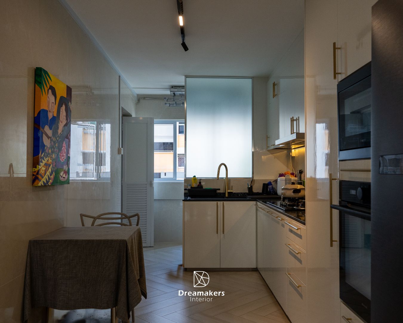 Kitchen cabinetry and worktop, Serangoon Central 5-room resale flat
